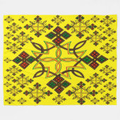 Ethiopische Cross Meskel Fleece Blanket Deken (Voorkant (Horizontaal))