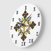 Ethiopische cross-time - ronde (grote) wandklok (Hoek)