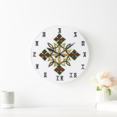 Ethiopische cross-time - ronde (grote) wandklok (Huis)