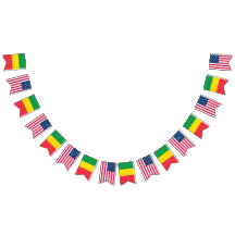 Ethiopische en Amerikaanse vlaggen naast elkaar