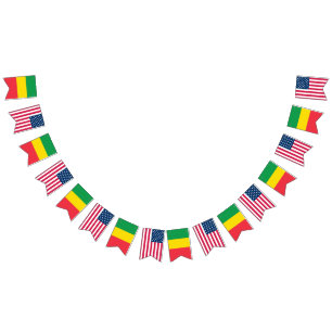 Ethiopische en Amerikaanse vlaggen naast elkaar Vlaggetjes