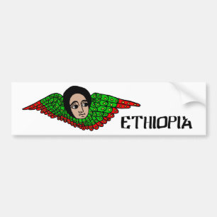 Ethiopische engel rood-groen-geel bumpersticker
