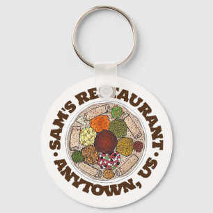 Ethiopische Eten Injera Wat Restaurant Voedselvrac Sleutelhanger