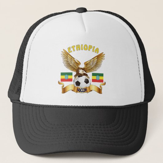 Ethiopische Football Design Trucker Pet (Voorkant)