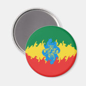 Ethiopische Gnarly vlag Magneet (Voorkant / Achterkant)