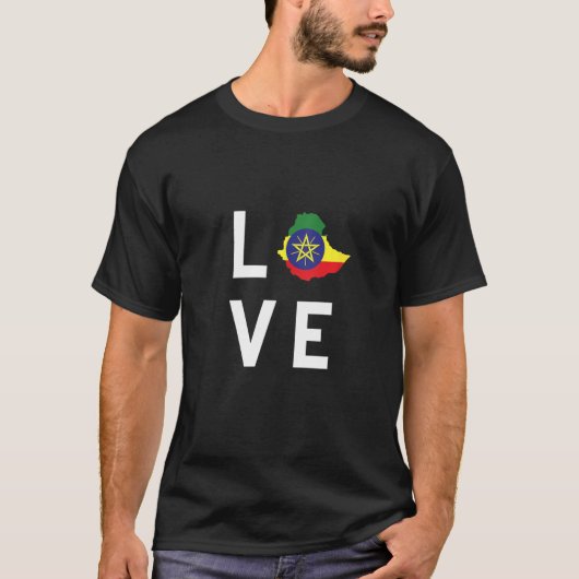 Ethiopische Habesha Love Style Short hoeve T-shirt (Voorkant)