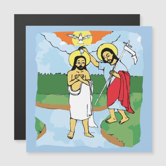 Ethiopische John de baptist art magnet (Voorkant / Achterkant)
