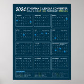 Ethiopische kalender Converter Jaar 2024 Downloade Poster (Voorkant)