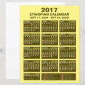Ethiopische kalender Converter SPT 2024 tot 2025 (Voorkant / Achterkant)