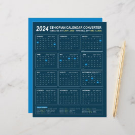 Ethiopische kalender Converter voor het jaar 2024