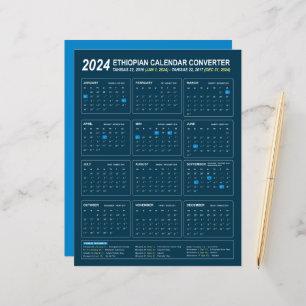Ethiopische kalender Converter voor het jaar 2024
