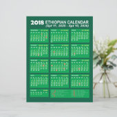 Ethiopische Kalender Converter voor Jaar 2025 2026 (Staand voorkant)