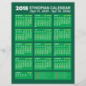 Ethiopische Kalender Converter voor Jaar 2025 2026 (Voorkant)