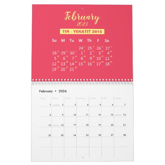 Ethiopische kalender & Gregorian kalender 2023 (Feb 2026)