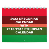 Ethiopische kalender & Gregorian kalender 2023 (Hoes)