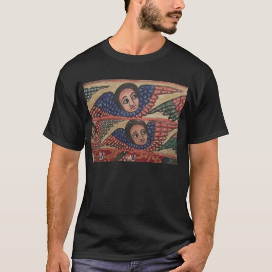 Ethiopische kerkschildering - 2 Angels Black T-Shi T-shirt (Voorkant)
