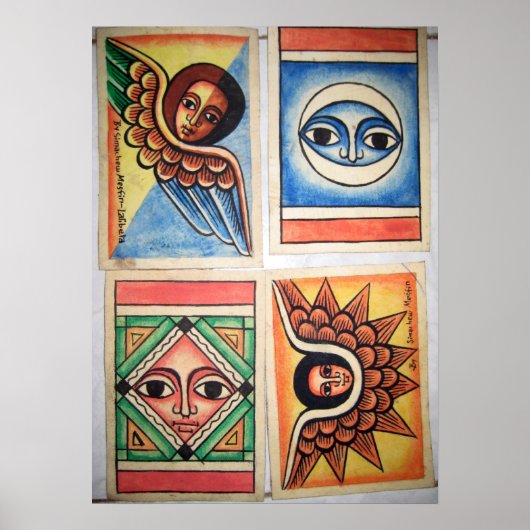 Ethiopische kerkschildering - Angels Artwork Poste Poster (Voorkant)