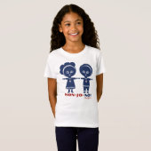 Ethiopische Kinderen die handen houden - blauw T-shirt (Voorkant volledig)