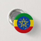 Ethiopische knop, patriottische Ethiopische vlag m Ronde Button 3,2 Cm (Voorkant /achterkant)