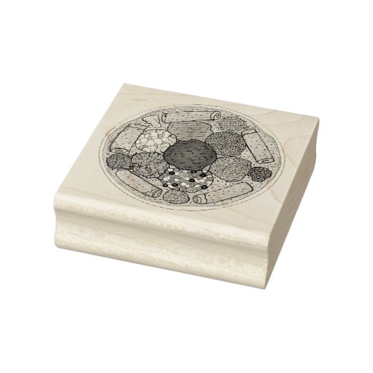 Ethiopische kookplaat Injera wat linzen Rubberstempel (Stempel)