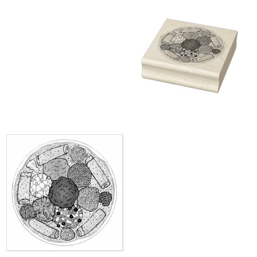 Ethiopische kookplaat Injera wat linzen Rubberstempel (Gestempeld)