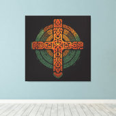 Ethiopische kruising canvas afdruk (Insitu (Houten vloer))