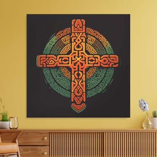 Ethiopische kruising canvas afdruk (Insitu (Woonkamer))