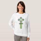 Ethiopische kruising Long Sleeve T-Shirt (Voorkant volledig)
