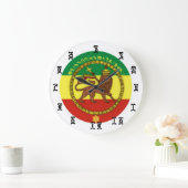 Ethiopische leeuwentuur - Ronde (grote) wandklok (Huis)