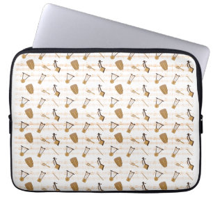 Ethiopische muziekinstrumenten laptop sleeve