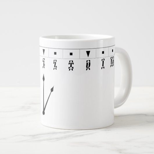 Ethiopische Numerieke Klok Grote Koffiekop (Voorkant rechts)