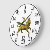 Ethiopische nummers - goudleeuw - ronde (groot) grote klok (Hoek)