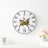 Ethiopische nummers - goudleeuw - ronde (groot) grote klok (Huis)