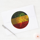 Ethiopische Rasta Leeuw Ronde Sticker (Envelop)
