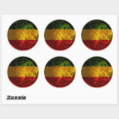 Ethiopische Rasta Leeuw Ronde Sticker (Vel)
