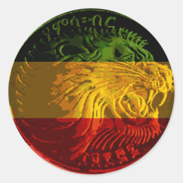Ethiopische Rasta Leeuw Ronde Sticker