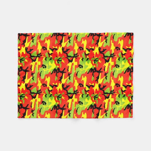Ethiopische Rastafari Camouflage - Fleece Blanket Deken (Voorkant (Horizontaal))