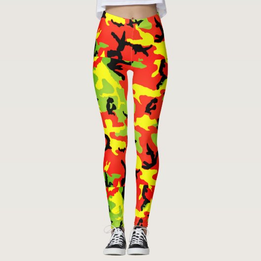 Ethiopische Rastafari Camouflage - Leggings (Voorkant)