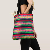 Ethiopische regenboogstreep Canvas tas (Dichtbij)