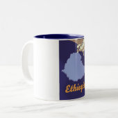 Ethiopische reisposter tweekleurige koffiemok (Voorkant links)