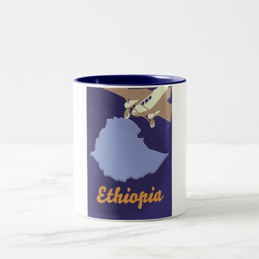Ethiopische reisposter tweekleurige koffiemok (Center)