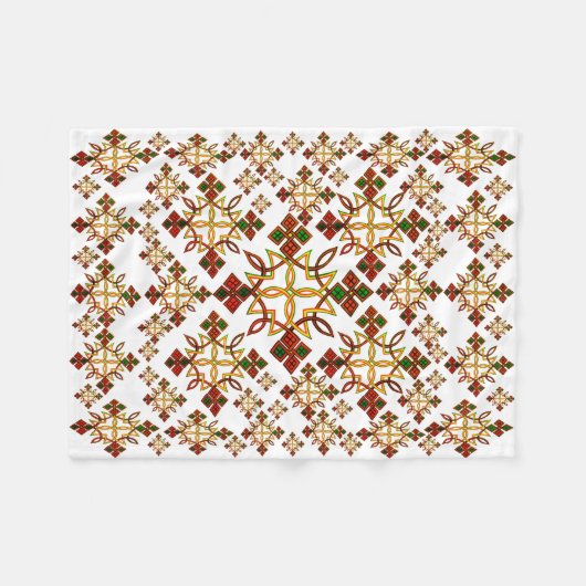 Ethiopische Rootz Meskel Cross Fleece Blanket. Kle (Voorkant (Horizontaal))
