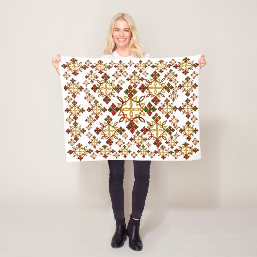 Ethiopische Rootz Meskel Cross Fleece Blanket. Kle Deken (In situ)