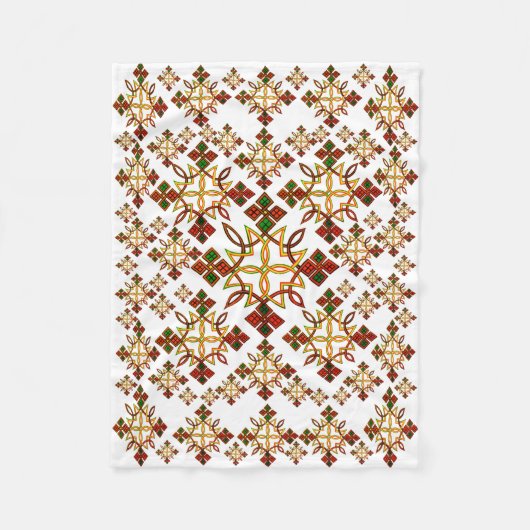 Ethiopische Rootz Meskel Cross Fleece Blanket. Kle Deken (Voorkant)