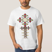 Ethiopische rotsrootz Traditional Cross T-Shirt (Voorkant)