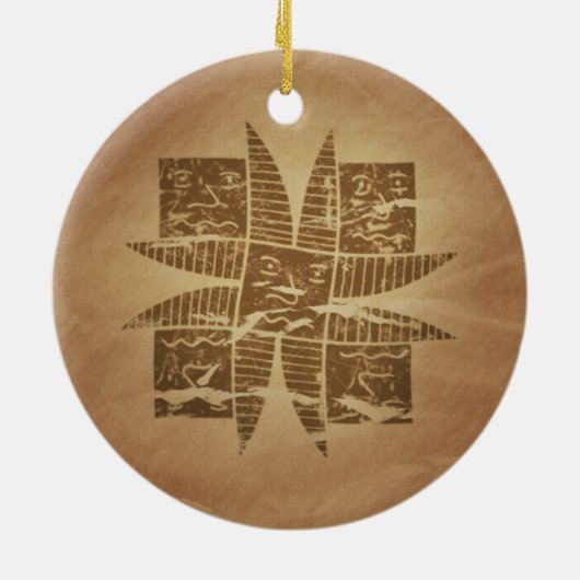 Ethiopische Succes Charm V1 Keramisch Ornament (Achterkant)