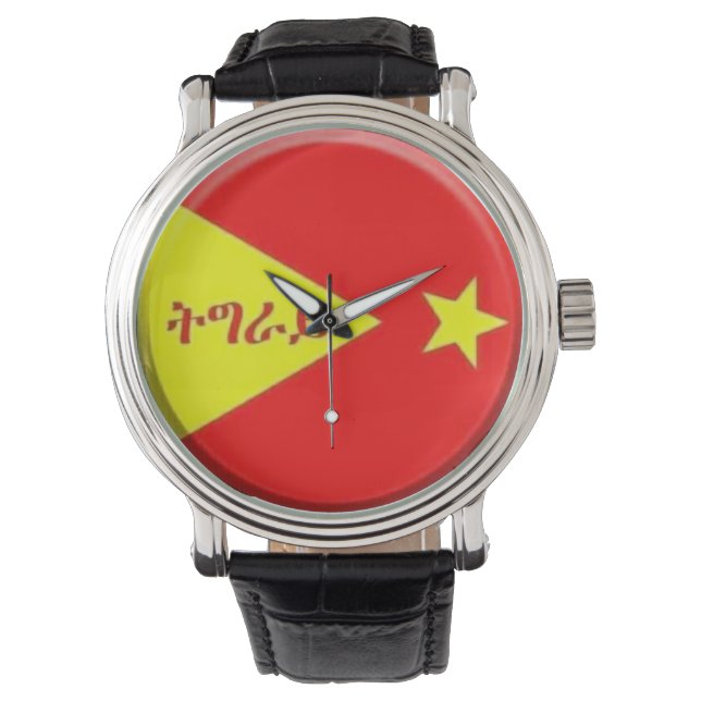 Ethiopische tijgervlag horloge (Voorkant)