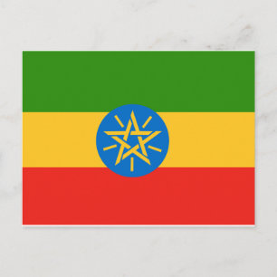 Ethiopische vlag Afrika Briefkaart