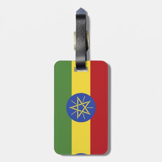 Ethiopische vlag bagagelabel (Achterkant verticaal)