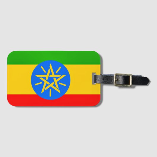 Ethiopische vlag bagagelabel (Voorkant (horizontaal))